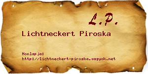 Lichtneckert Piroska névjegykártya