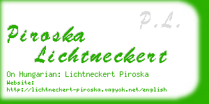piroska lichtneckert business card